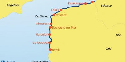 Kaart van België stranden