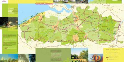 België campings op een kaart