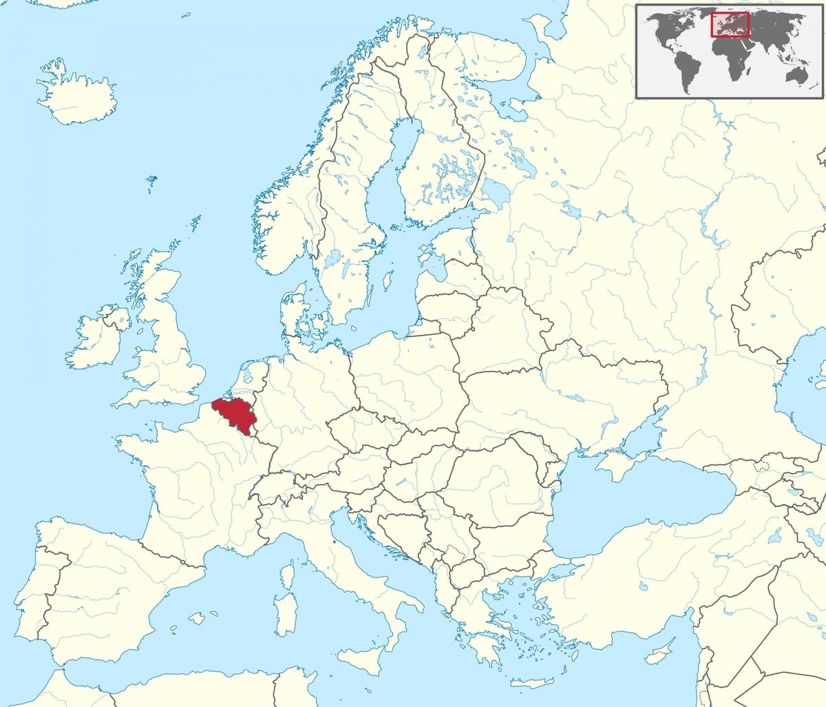 kaart van België en europa