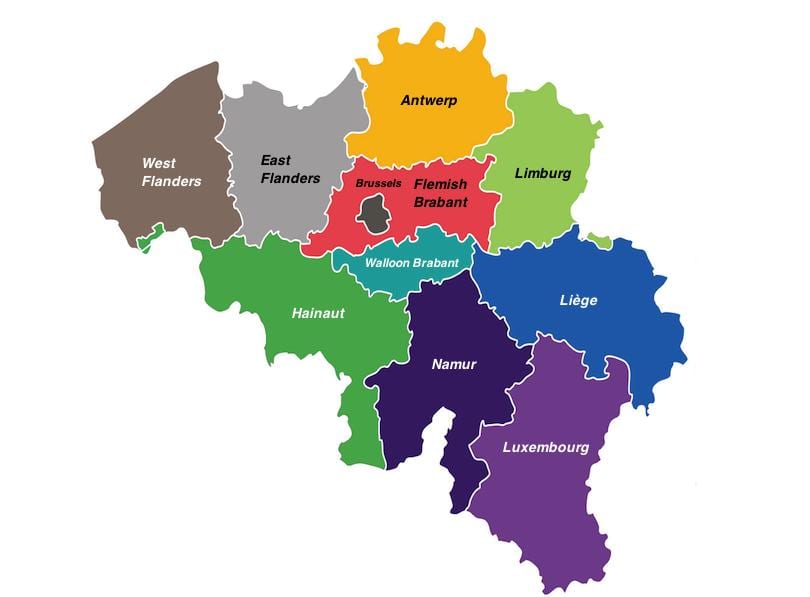 België provincies kaart