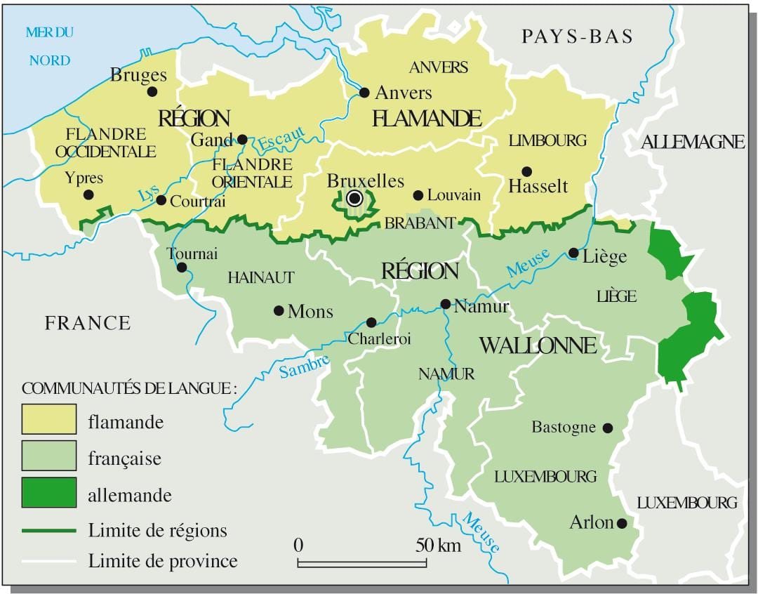 franstalig België kaart bekijken