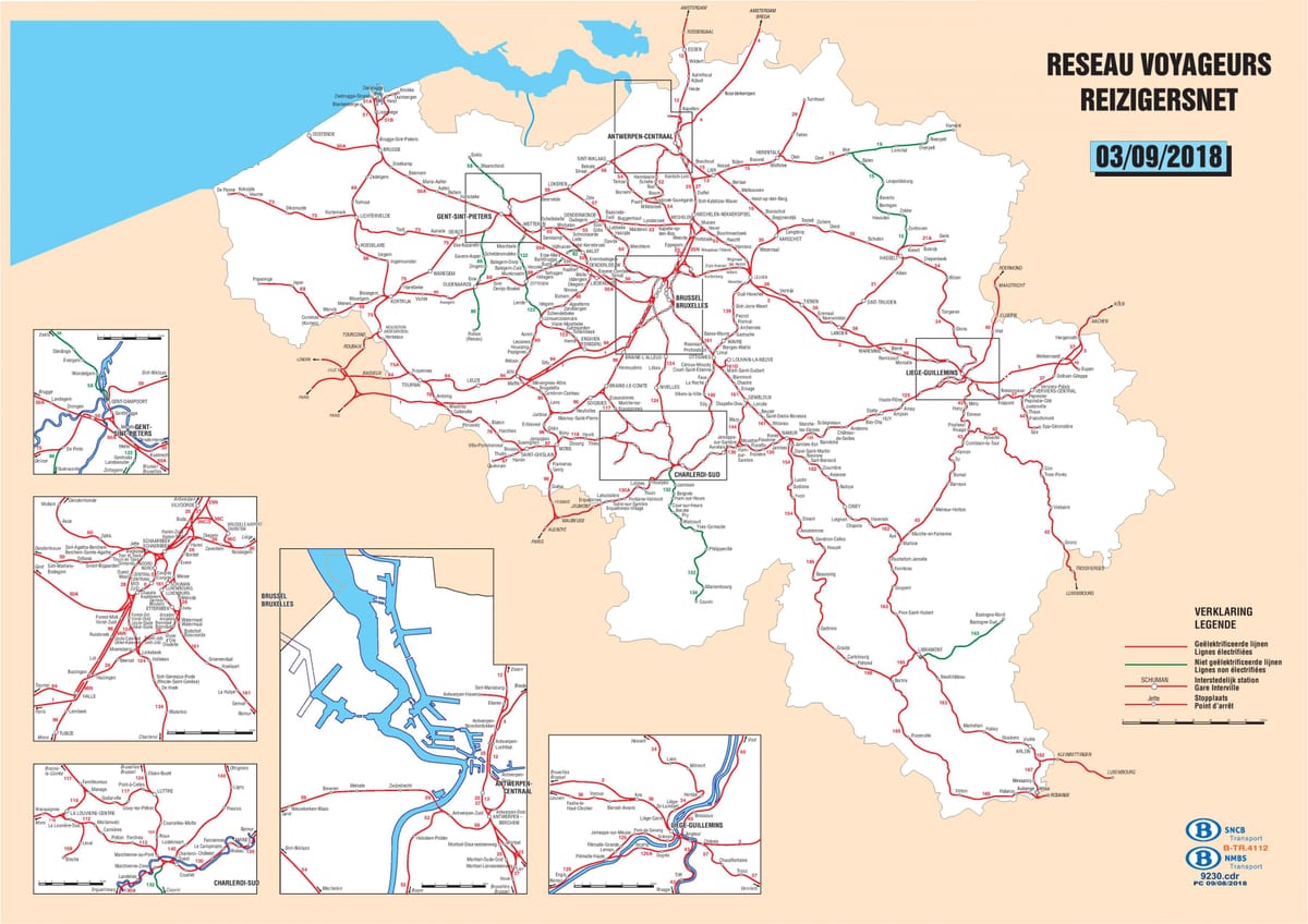 België treinstations kaart