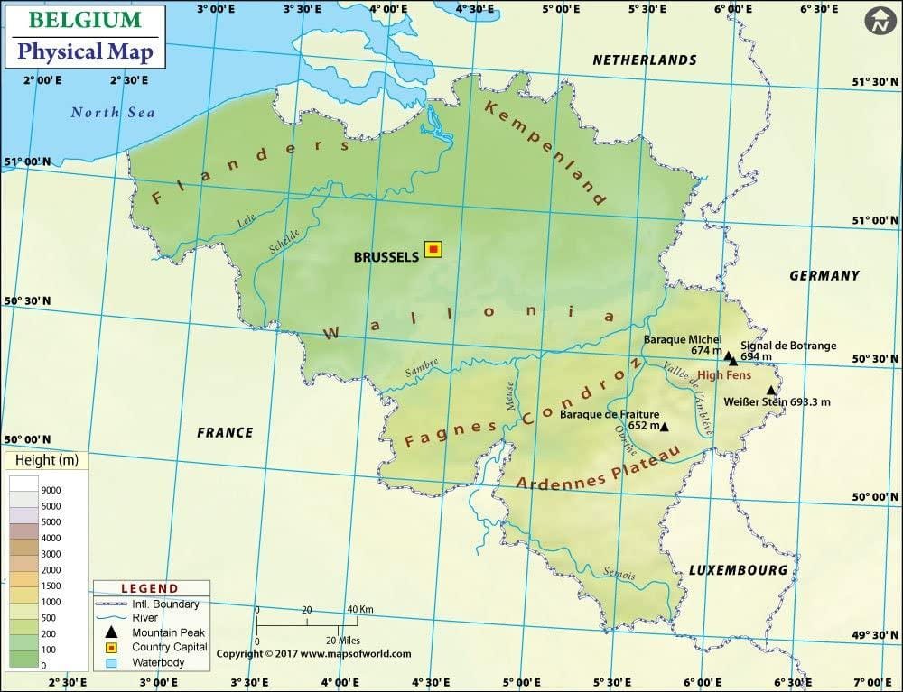 Topografische kaart van belgië