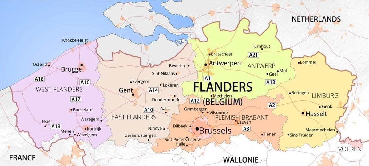 kaart vlaanderen België