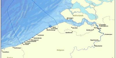 Kaart van de belgische kust