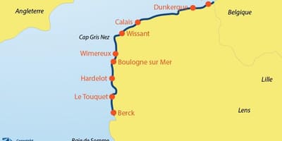 Kaart van België stranden