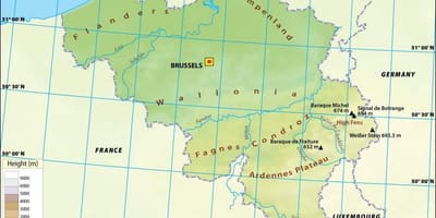 Topografische kaart van belgië