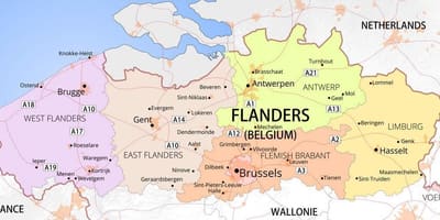 Kaart vlaanderen België