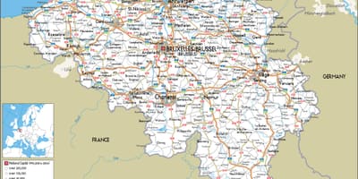 Kaart van de weg België